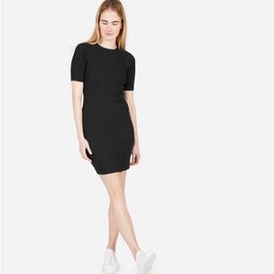 Everlane The Sport Rib Tee Dress Black Bodycon - Size Large - EUC